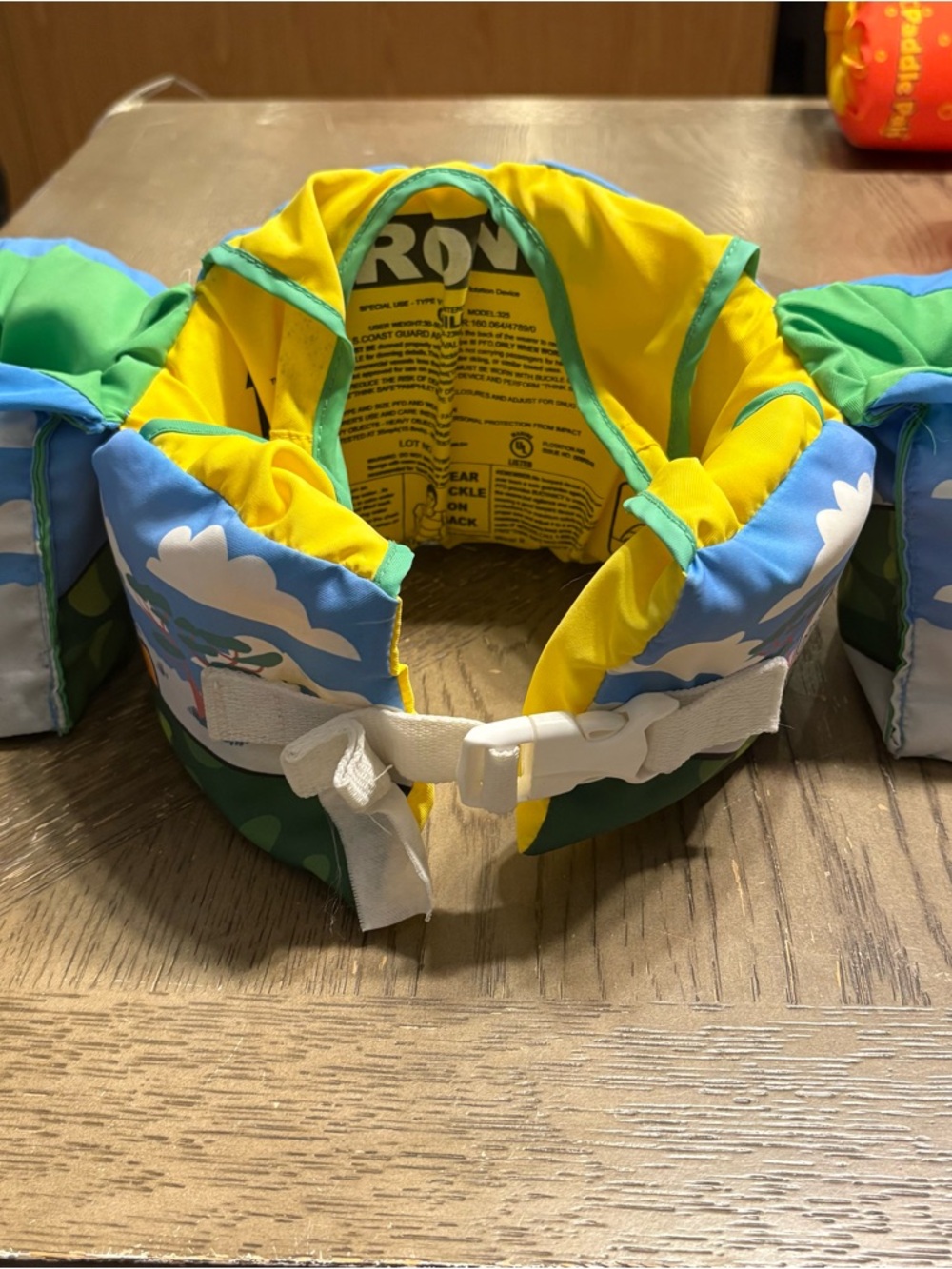 Kids Yellow & Blue Swim Floatation Aid with White Buckle